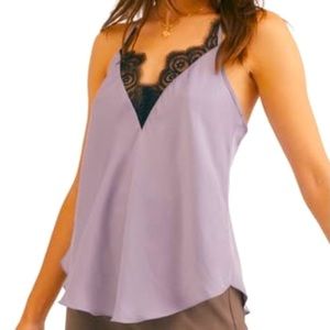 NWT Free People Lace Trim Satin Camisole Size XS